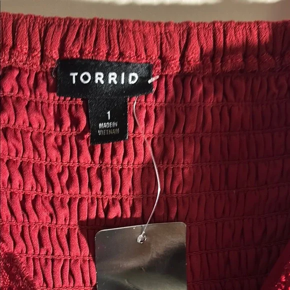 Torrid Red Ruched Ruffled Camisole - Picture 3 of 5